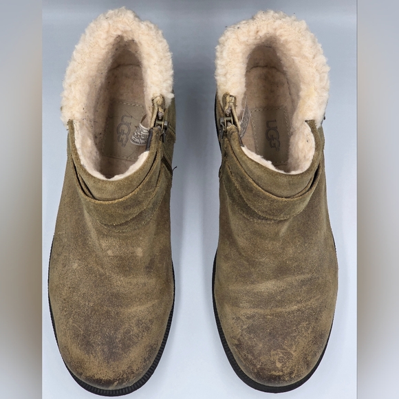 UGG Women's Benson 1095151 Distressed Ankle Boots Buckle Zip Size 7/EUR 38 /UK 5 - Picture 11 of 14
